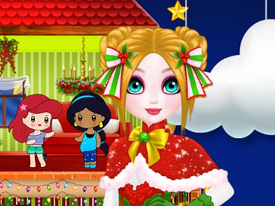 Christmas doll princess house