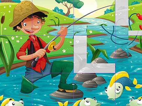 Cartoon puzzle for children