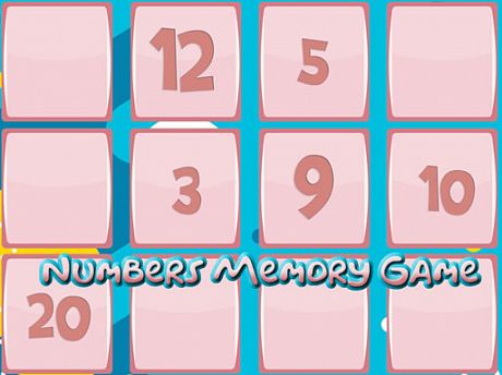 Memory game with numbers